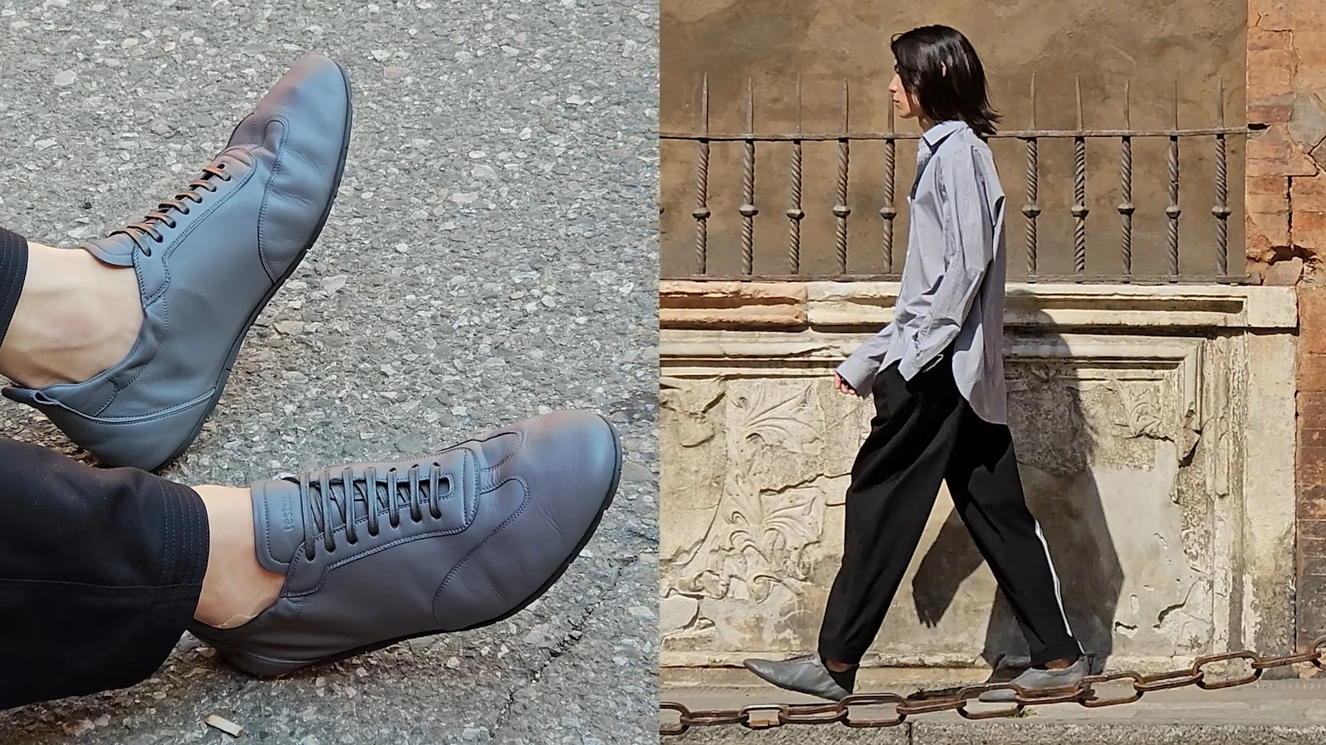 Made in Italy a.testoni 最高級メンズシューズ 25cm A. Testoni Made in Italy Diffusion Suede and Nylon Oxford